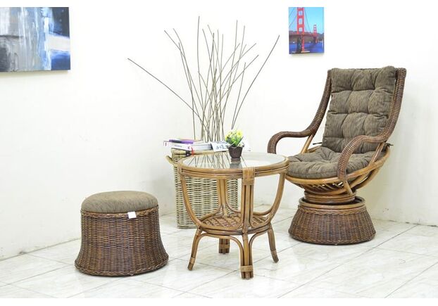Комплект плетеной мебели Бока сет из натурального ротанга коричневый  - Фото №1