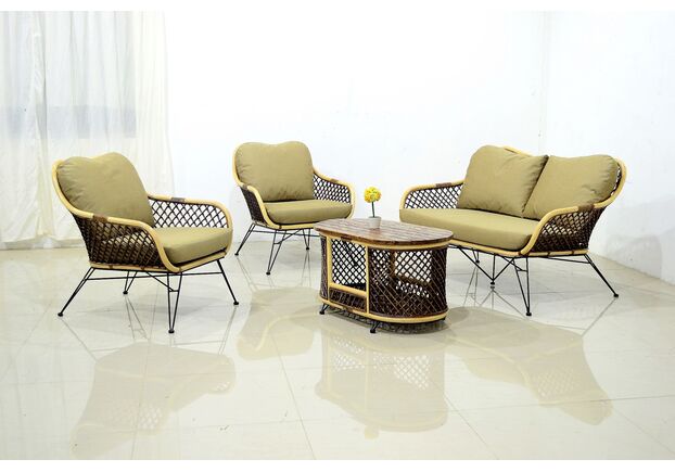 Плетеный комплект мебели Латте Сет натуральный ротанг коричневый  - Фото №1
