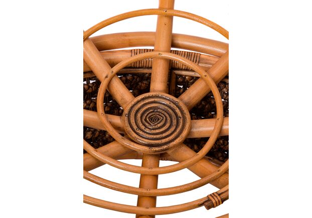 Комплект Папасан Гіацинт горіхового кольору: 2 крісла Папасан,софа Мамасан,кавовий столик зі склом - Фото №2