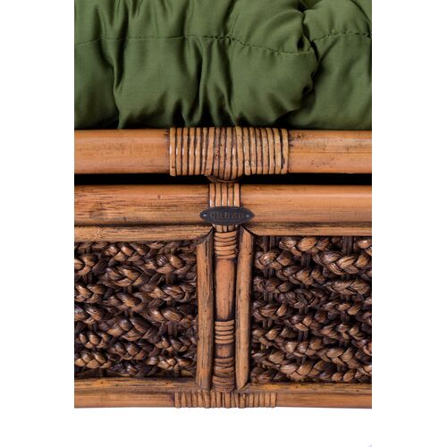 Комплект Папасан Гиацинт орехового цвета: 2 кресла Папасан,софа Мамасан,кофейный столик со стеклом - Фото №5