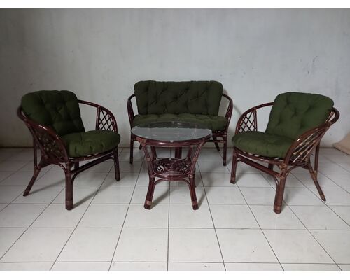 Комплект мебели Таврия Дарк-грин из натурального ротанга темно-коричневый - Фото №1