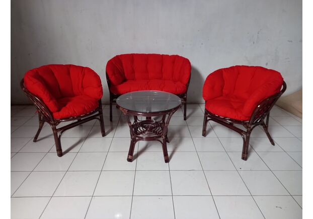 Комплект мебели Таврия Фуларм Ред из натурального ротанга темно-коричневый - Фото №2