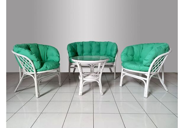 Комплект мебели Таврия Фуларм Грин из натурального ротанга белый  - Фото №2
