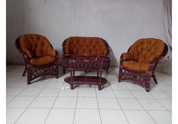 Комплект мебели Копакабана-3 из натурального ротанга темно-коричневый - Фото №1