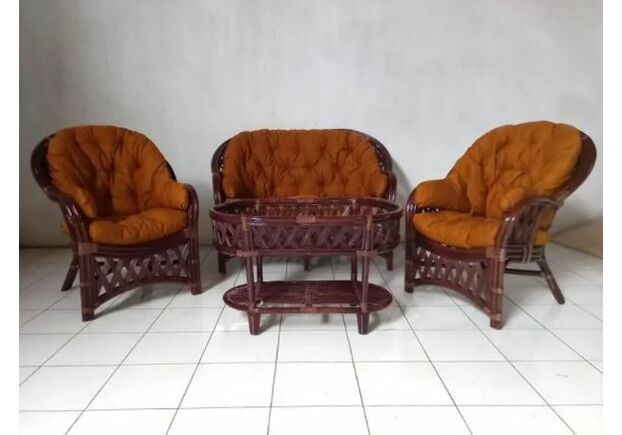 Комплект мебели Копакабана из натурального ротанга кофейно-коричневый - Фото №1