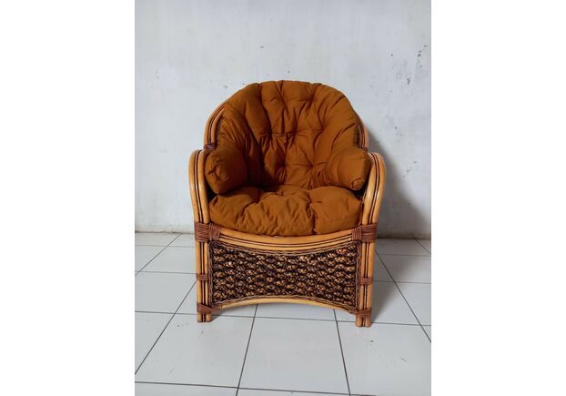 Комплект Копакабана Гиацинт из натурального ротанга орехового цвета (Софа, 1 кресло, стол) - Фото №2