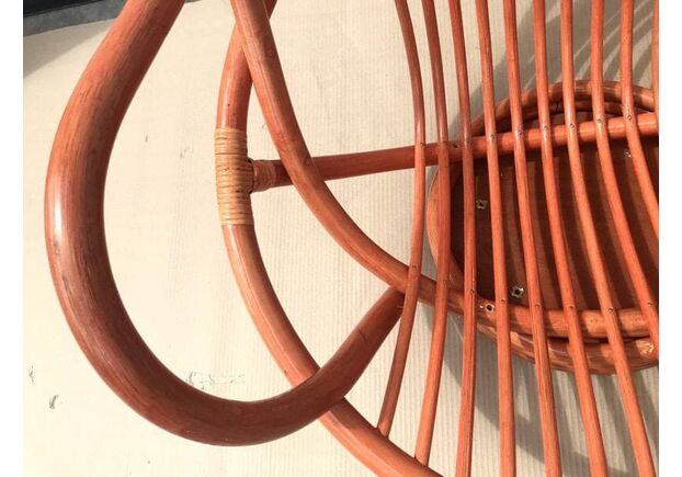 Кресло-качалка Флора из натурального ротанга терракотового цвета  - Фото №2
