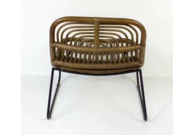 Кресло Конни с табуретом натуральный ротанг коричневый - Фото №2