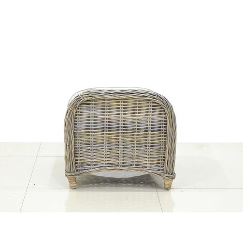 Кресло с пуфом для дома Винг плетеное из натурального ротанга куба - Фото №3