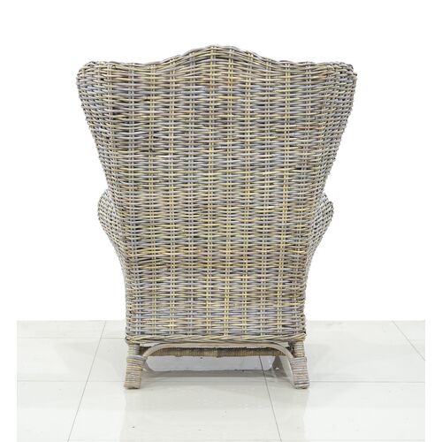Кресло с пуфом для дома Винг плетеное из натурального ротанга куба - Фото №7