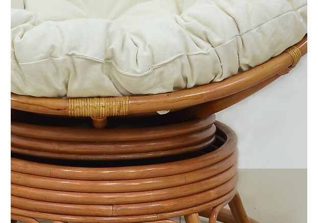 Круглое кресло Папасан из натурального ротанга темный мед - Фото №2
