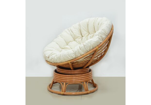 Круглое кресло Папасан из натурального ротанга темный мед - Фото №2