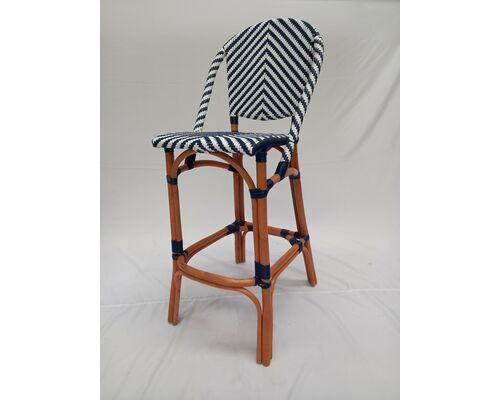 Барный стул бистро ротанговый Chevron Bar Chair - Фото №1