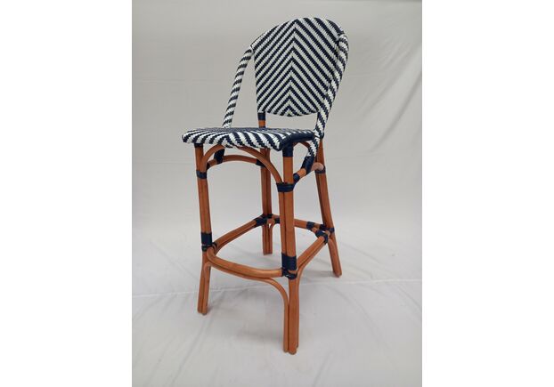 Барный стул бистро ротанговый Chevron Bar Chair - Фото №1