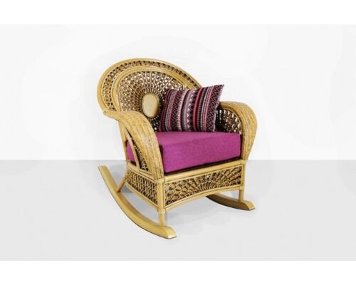 Кресло-качалка Ацтека натуральный ротанг, светло-коричневый - Фото №1