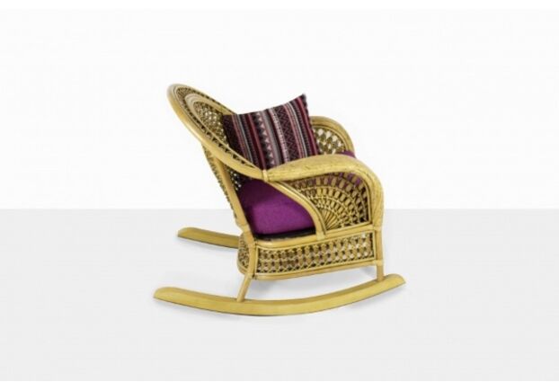 Кресло-качалка Ацтека натуральный ротанг, светло-коричневый - Фото №2