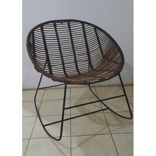 Плетене крісло-гойдалка Ескудо натуральний ротанг, коричневий - Фото №4
