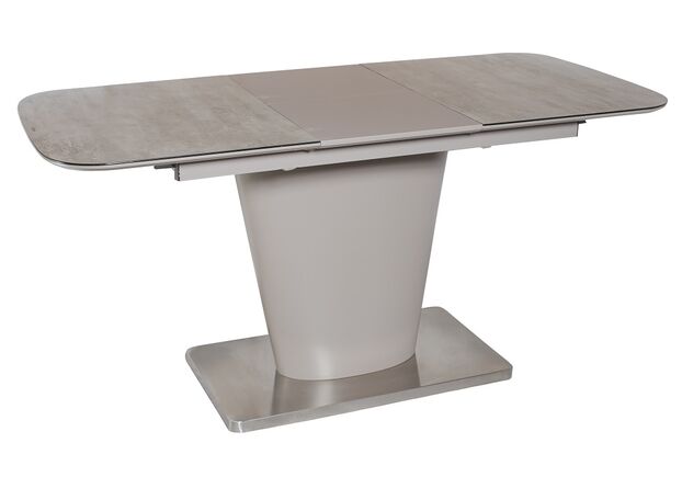 Стол обеденный раскладной стеклянный с МДФ DT 874 керамика серый - Фото №1