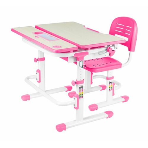 Комплект FunDesk Парта + стілець трансформери Lavoro Pink + лампа - Фото №9