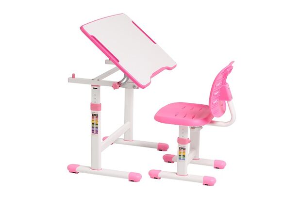 Комплект FunDesk Парта и стул-трансформеры Omino Pink + лампа - Фото №2