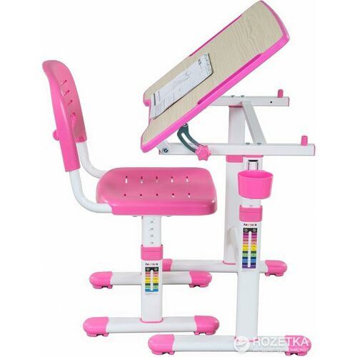 Комплект FunDesk Парта и стул-трансформеры Piccolino II Pink + лампа - Фото №4