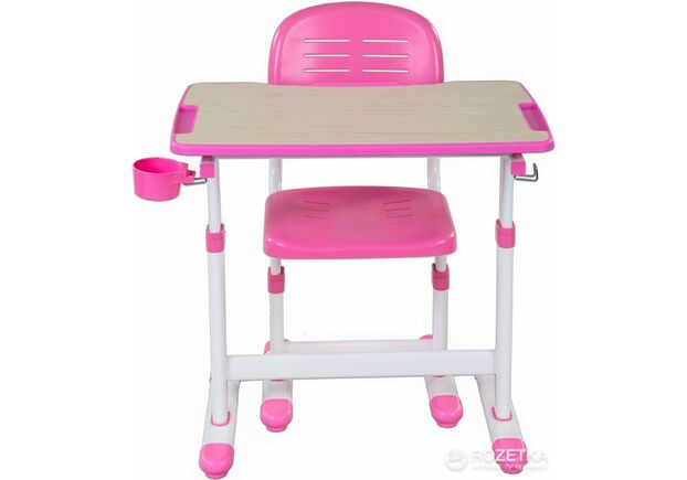 Комплект FunDesk Парта и стул-трансформеры Piccolino II Pink + лампа - Фото №2