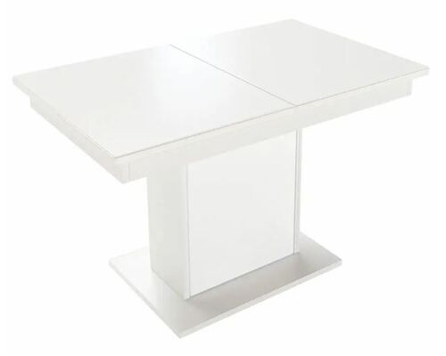 Стол обеденный раскладной Бостон 120(+40)x75x76 см белый/стекло ультрабелое - Фото №1