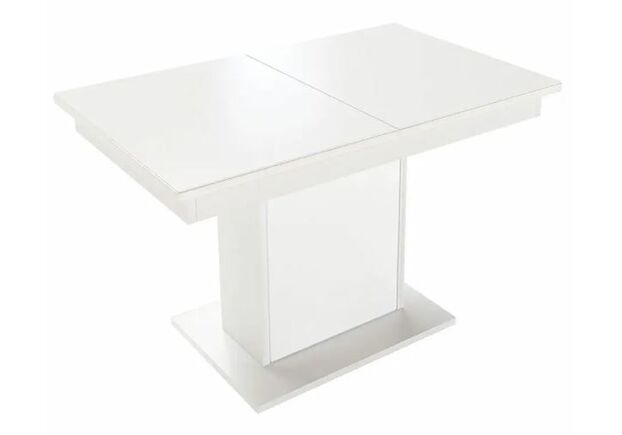 Стол обеденный раскладной Бостон 120(+40)x75x76 см белый/стекло ультрабелое - Фото №1