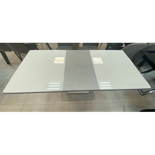 Стол обеденный раскладной Бостон 120(+40)x75x76 см серый/стекло белое - Фото №6