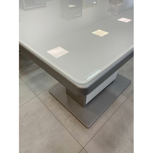 Стол обеденный раскладной Бостон 120(+40)x75x76 см серый/стекло белое - Фото №10