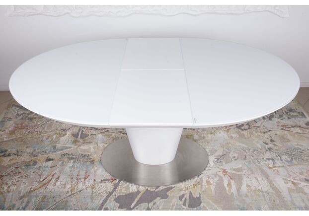 Стол обеденный GEORGIA (140/180*90*76 cm стекло) белый - Фото №2