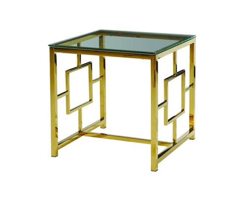Кофейный стол CL-2 прозрачный + золото - Фото №1