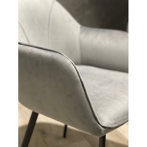 Кресло обеденное для гостинной, кафе, ресторана Impulse Lola велюр серый - Фото №6