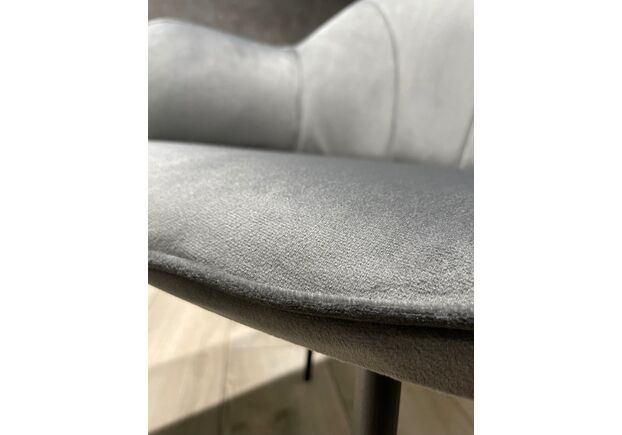 Кресло обеденное для гостинной, кафе, ресторана Impulse Lola велюр серый - Фото №2