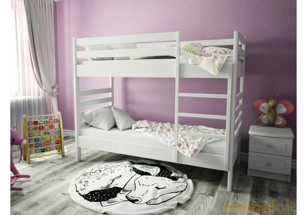 Кровать двухъярусная детская Кузя 02 90*200 см белая с ящиками - Фото №1