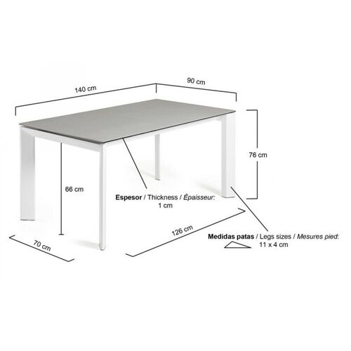 Обеденный стол La Forma Atta светло-серый - Фото №5