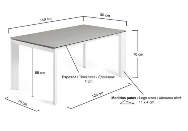 Обеденный стол La Forma Atta светло-серый - Фото №2