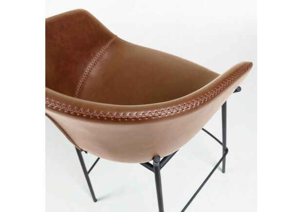 Барний стілець La Forma Zadine екошкіра коричневий - Фото №2