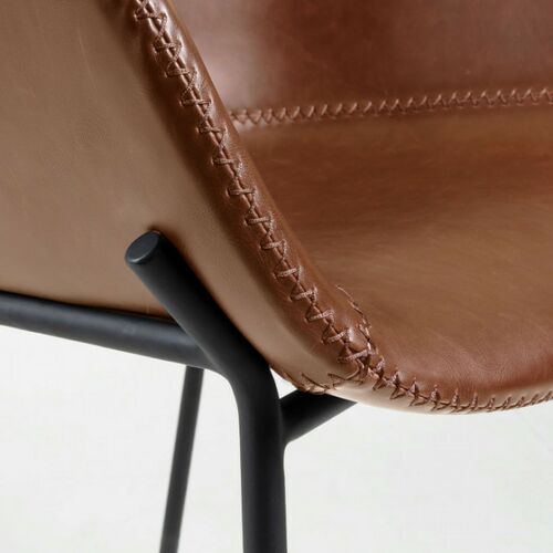 Барный стул La Forma Zadine экокожа коричневый - Фото №6