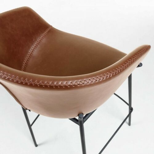 Полубарный стул La Forma Zadine экокожа коричневый - Фото №4