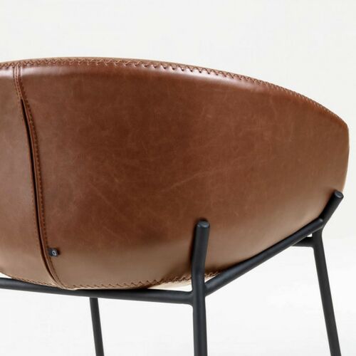 Полубарный стул La Forma Zadine экокожа коричневый - Фото №5