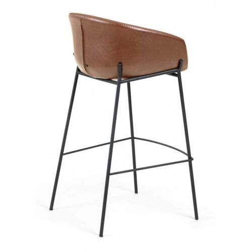 Полубарный стул La Forma Zadine экокожа коричневый - Фото №3