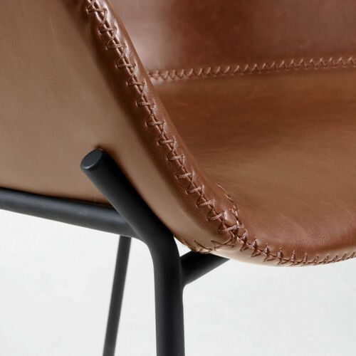 Полубарный стул La Forma Zadine экокожа коричневый - Фото №6