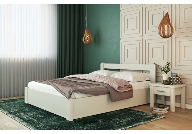 Двуспальная кровать Лира 180*200 см с подъемным механизмом белая - Фото №1