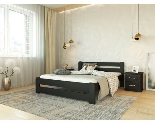 Двуспальная кровать Лира 160*200 см без подъемного механизма венге - Фото №1