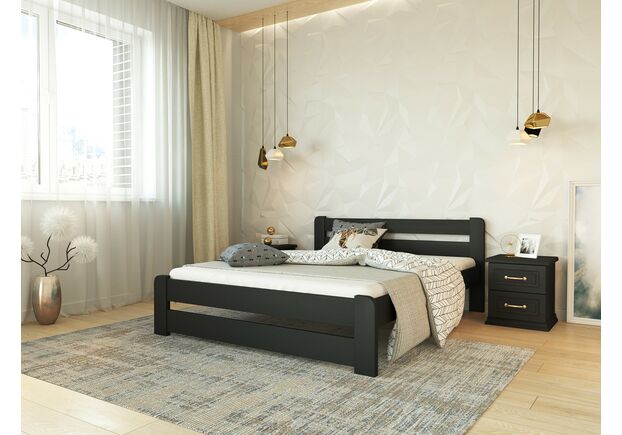 Двуспальная кровать Лира 160*200 см без подъемного механизма венге - Фото №1
