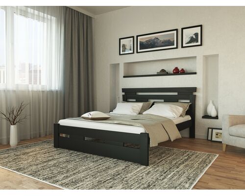 Двуспальная кровать Зевс 160*200 см без подъемного механизма венге - Фото №1