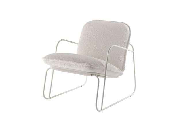 Кресло Monteur boucler зефирный, белый каркас - Фото №1