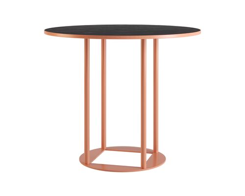 Стіл Avangard R d-90 персиковий Ral 3012 / CLEAF Millenium U129 Еліт перламутр чорний - Фото №1