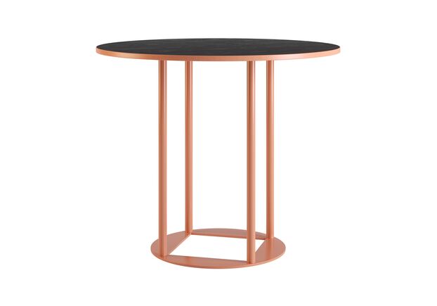 Стіл Avangard R d-90 персиковий Ral 3012 / CLEAF Millenium U129 Еліт перламутр чорний - Фото №1